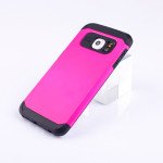 Wholesale Samsung Galaxy S6 Edge Slim Fit Armor Hybrid Case (Hot Pink)